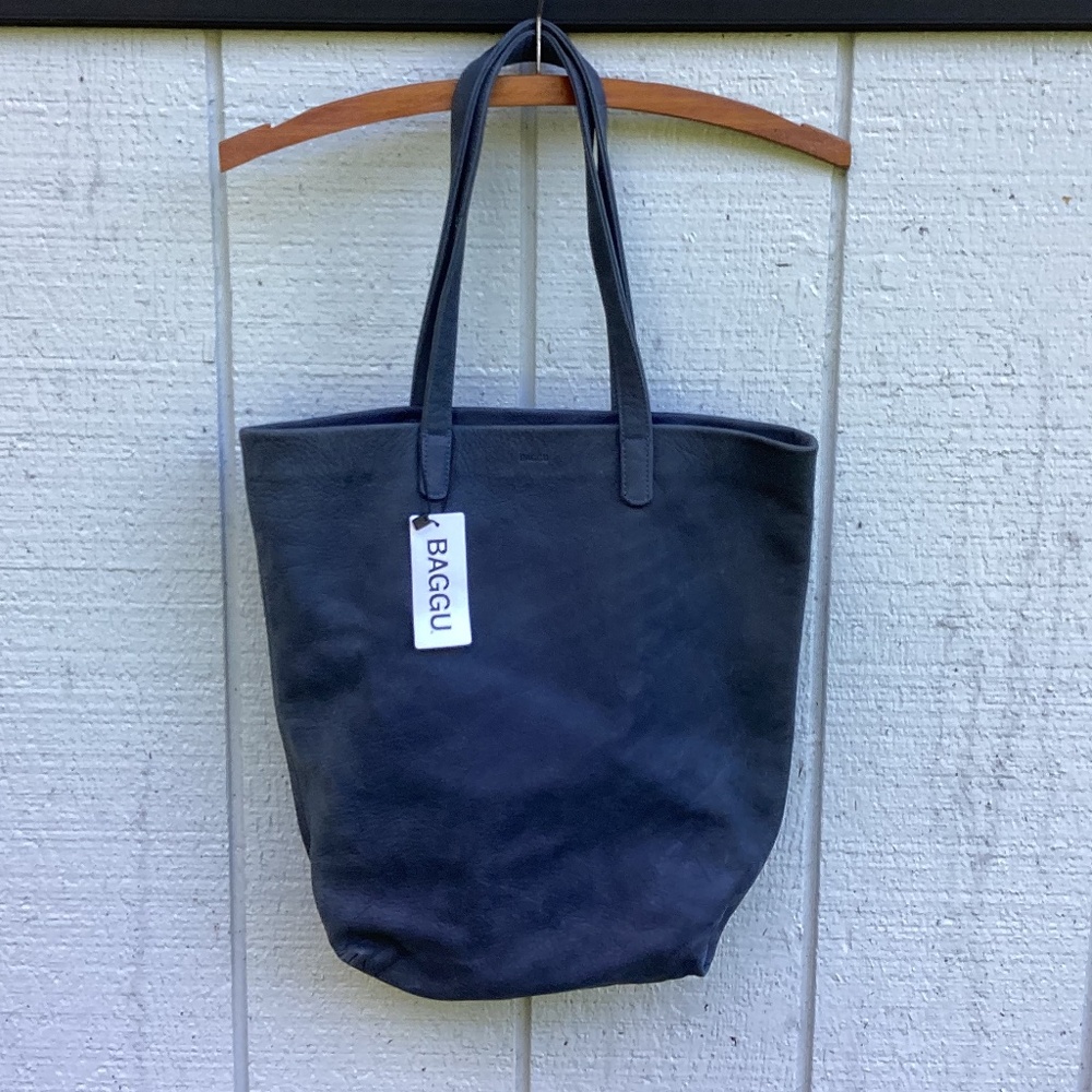 Baggu suede LEATHER unlined TOTE bag